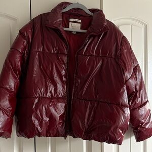 A New Day Puffer Jacket -Burgundy Red in color. Only worn 2x and no stains